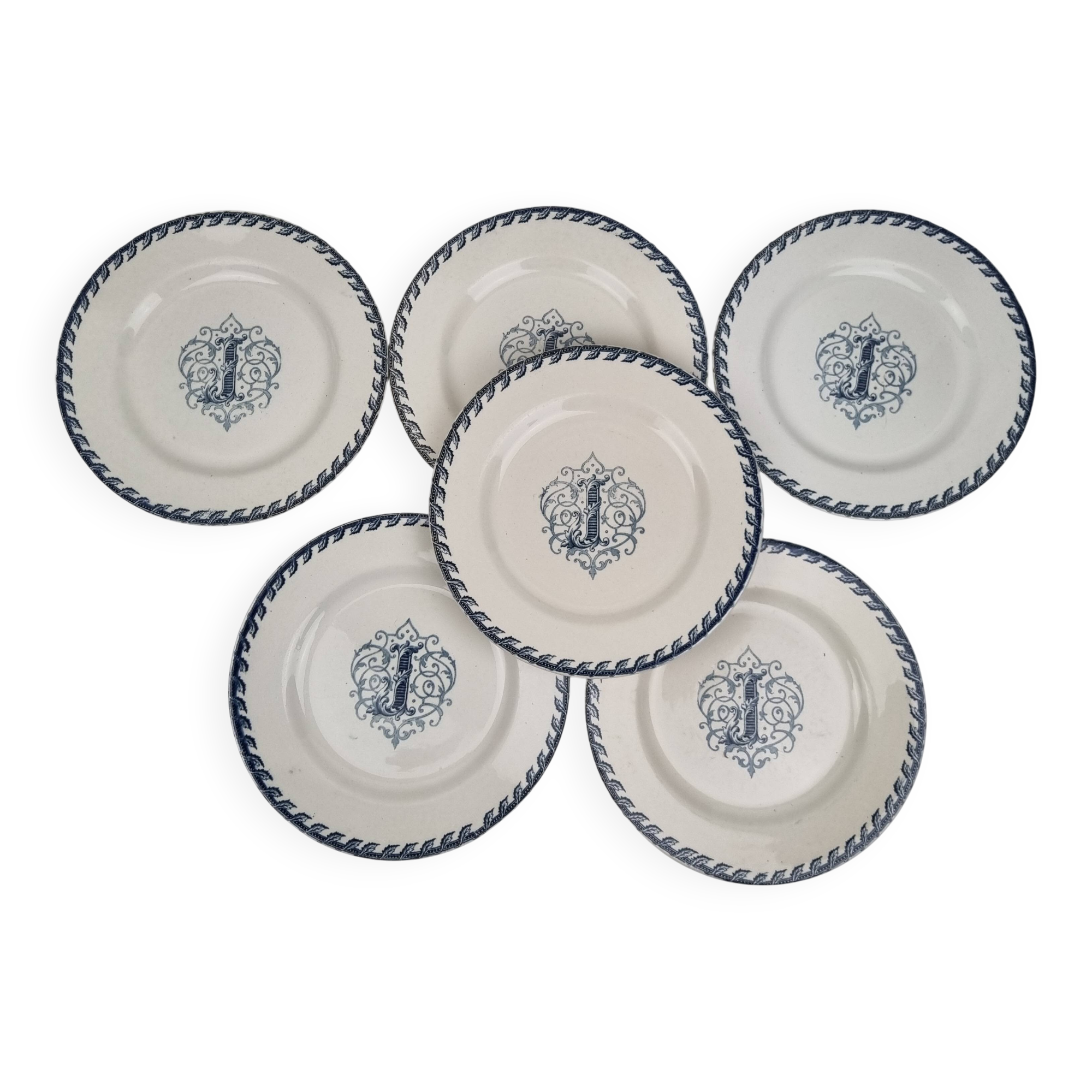 6 flat plates from Lunéville ironstone.