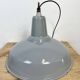 Industrial British Grey Enamel Factory Pendant Lamp, 1960s