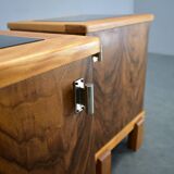 1935s pair of rare Art Deco bedside tables, Czechoslovakia
