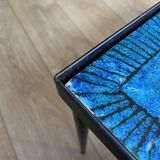 Table basse en céramique bleue par Robert & Jean CLOUTIER circa 1960