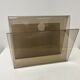 Smoked plexiglass magazine rack in the style of Michel Dumas, France, 1970s.
