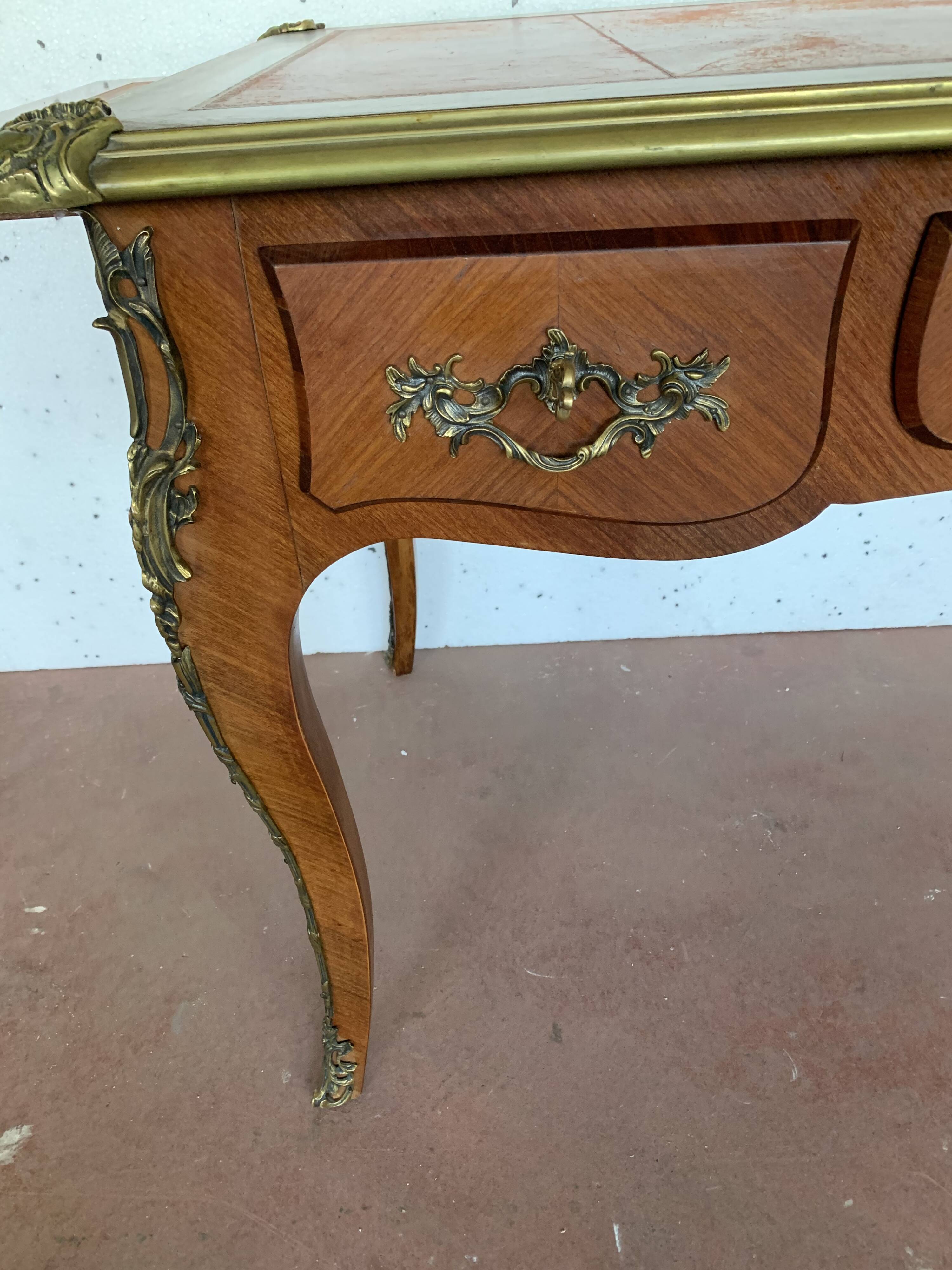 Louis XV style state desk Red leather top 20th century