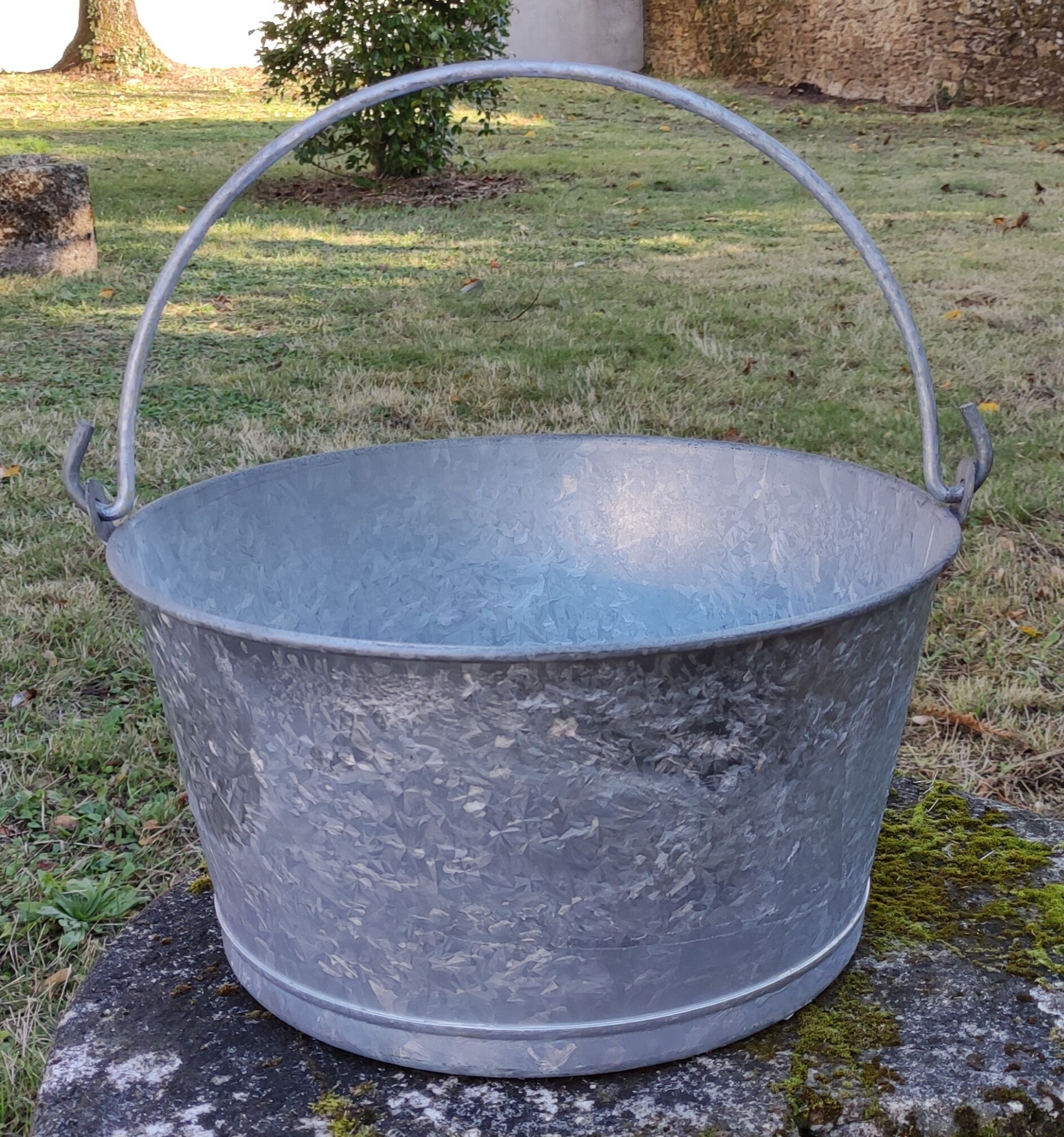 Old Galvanized Steel Basin