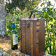Coffre en bois pour deux bouteilles de vin avec compartiment secret