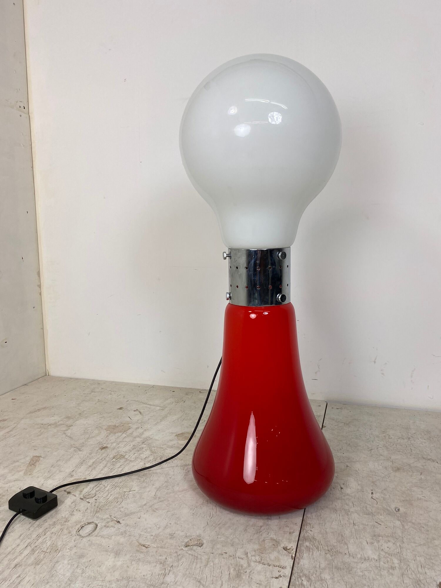 Italian Space Age Glass Floor Lamp by Carlo Nason, 1970s