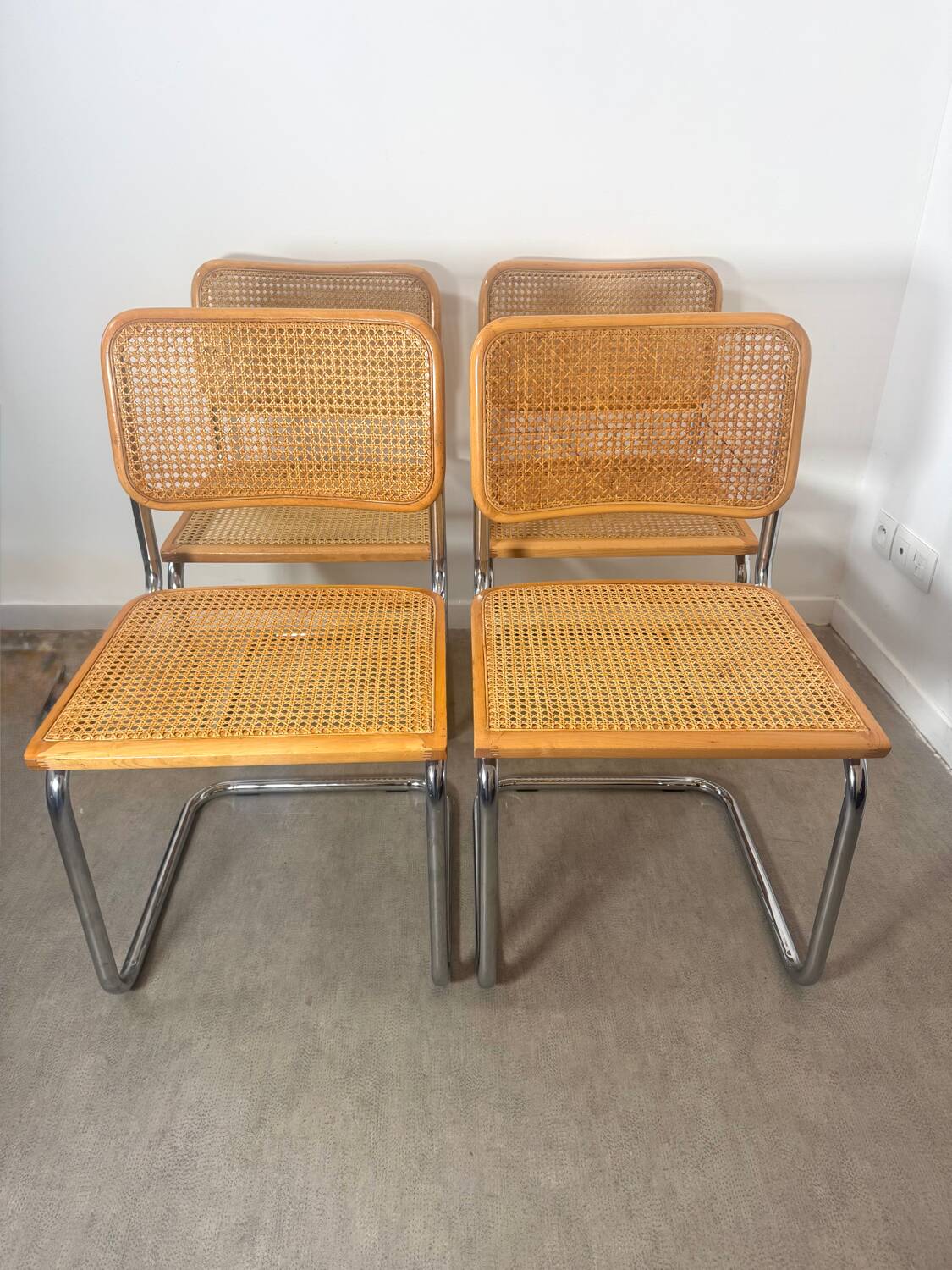 Lot de 4 chaises Cesca Marcel Breuer made in Italy b32