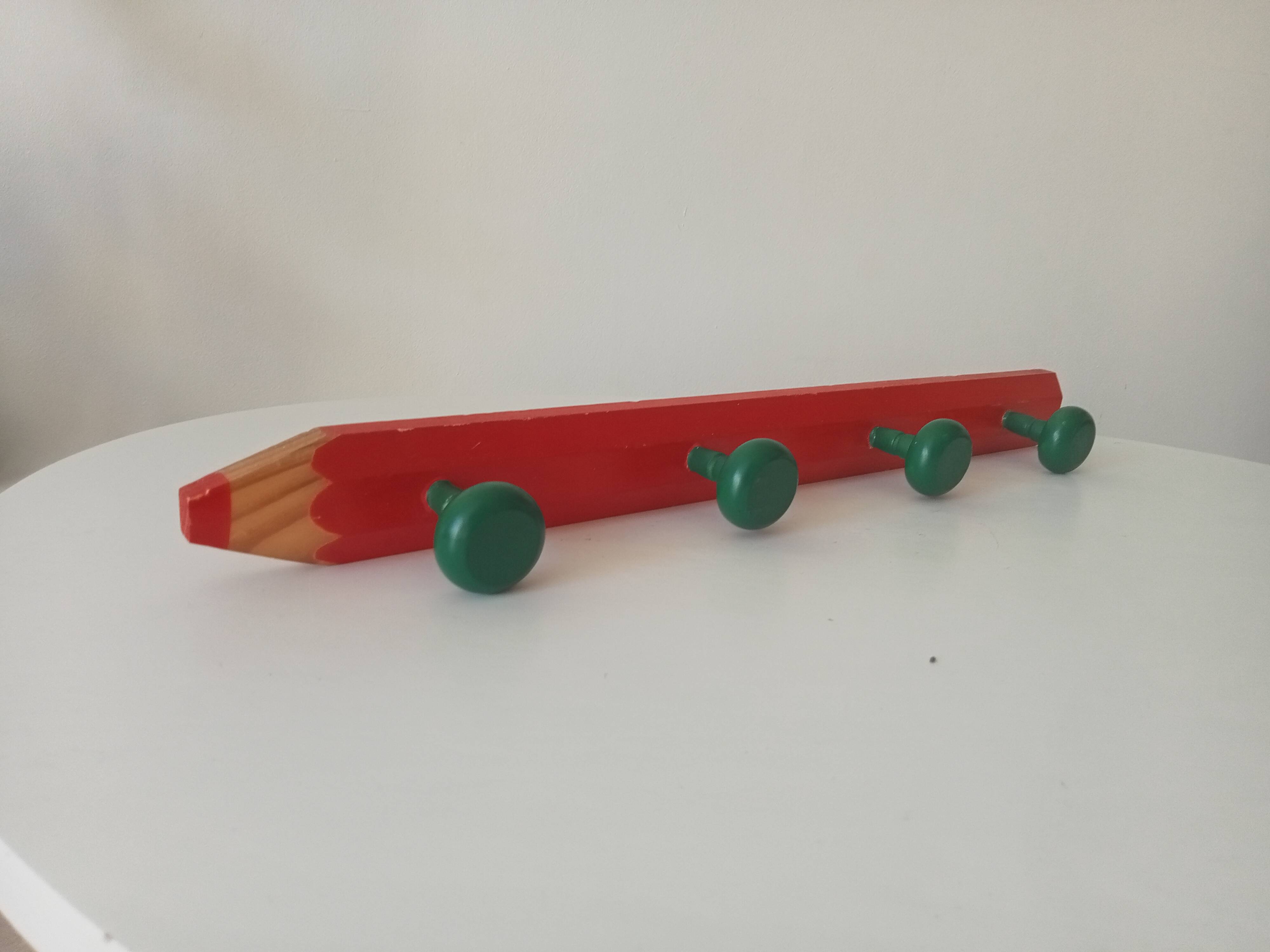 Vintage pencil wall-mounted coat rack