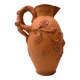 Vase Cruche en terre cuite vintage avec ornement végétale