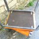 Pair of chrome and faux orange vintage stools "70"