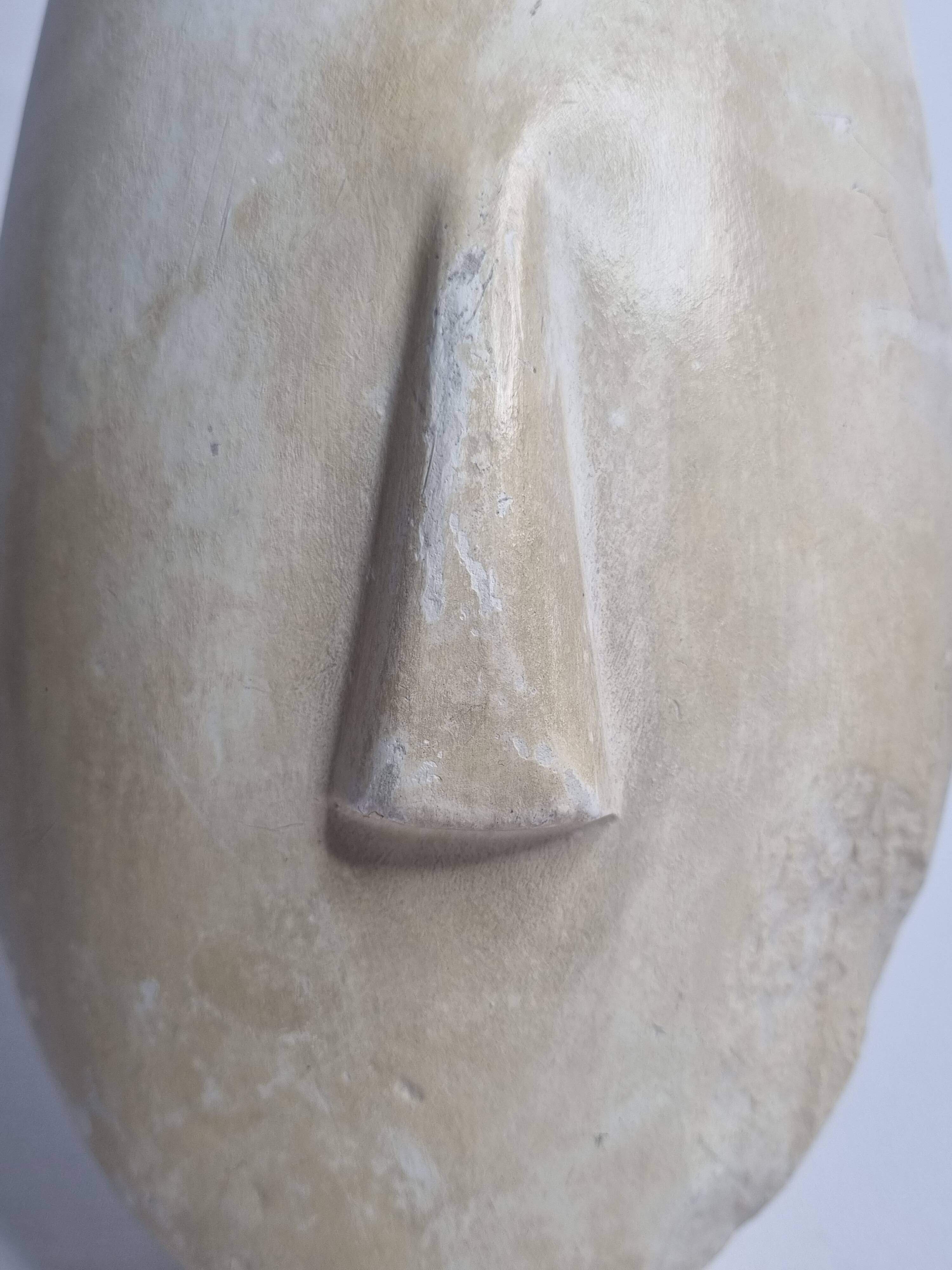 Idol's head, Cyclades, pre-Hellenic Bronze Age in patinated plaster
