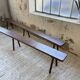 Pair of 3m solid oak farmhouse benches