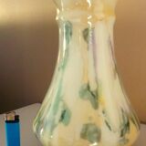 Large vase, blown glass with colored inclusions, Murano design from the 80s