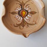 Ashtray / empty pocket floral pattern signed Fonck and Matéo (Vallauris)