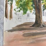Aquarelle paysage vintage
