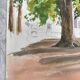 Aquarelle paysage vintage