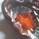 Cheese or fruit platter in Ceramic From Vallauris in the shape of a leaf