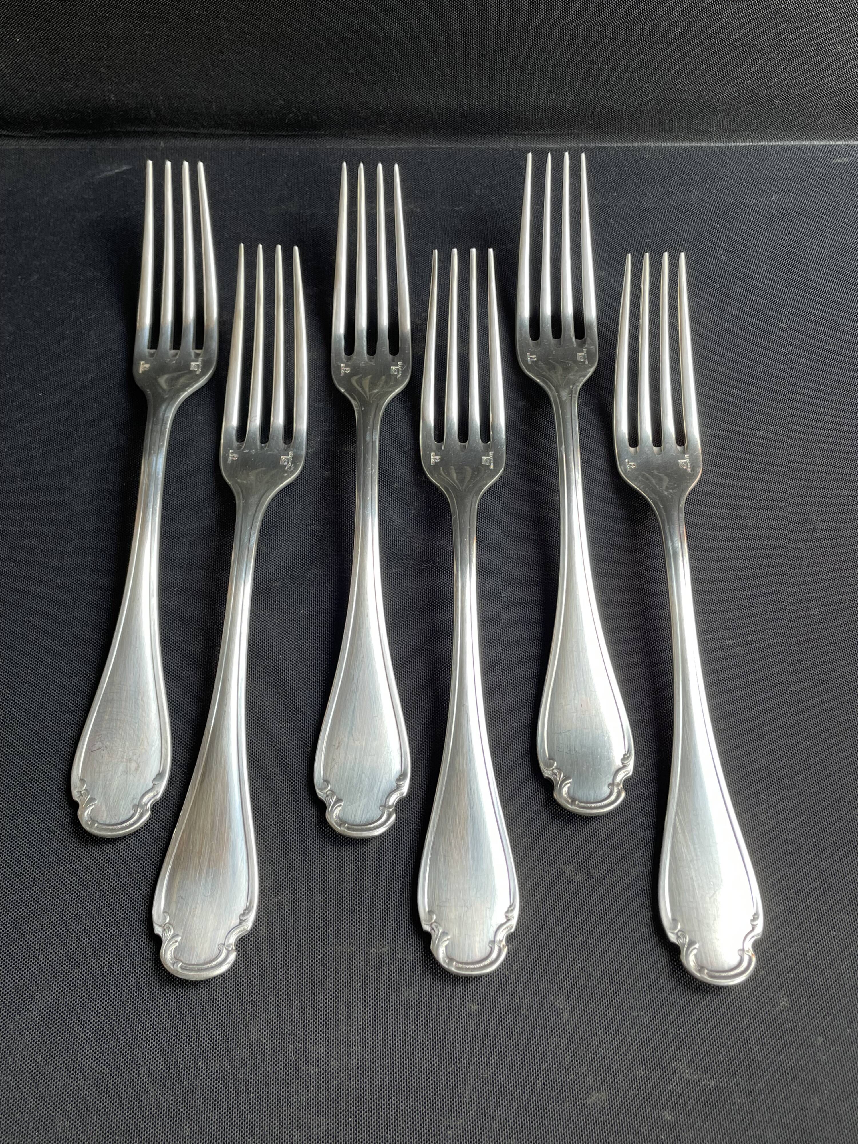 6 christofle pompadour table forks