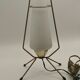 Vintage 1950 Arlus table lamp / Golden metal tripod and opaline