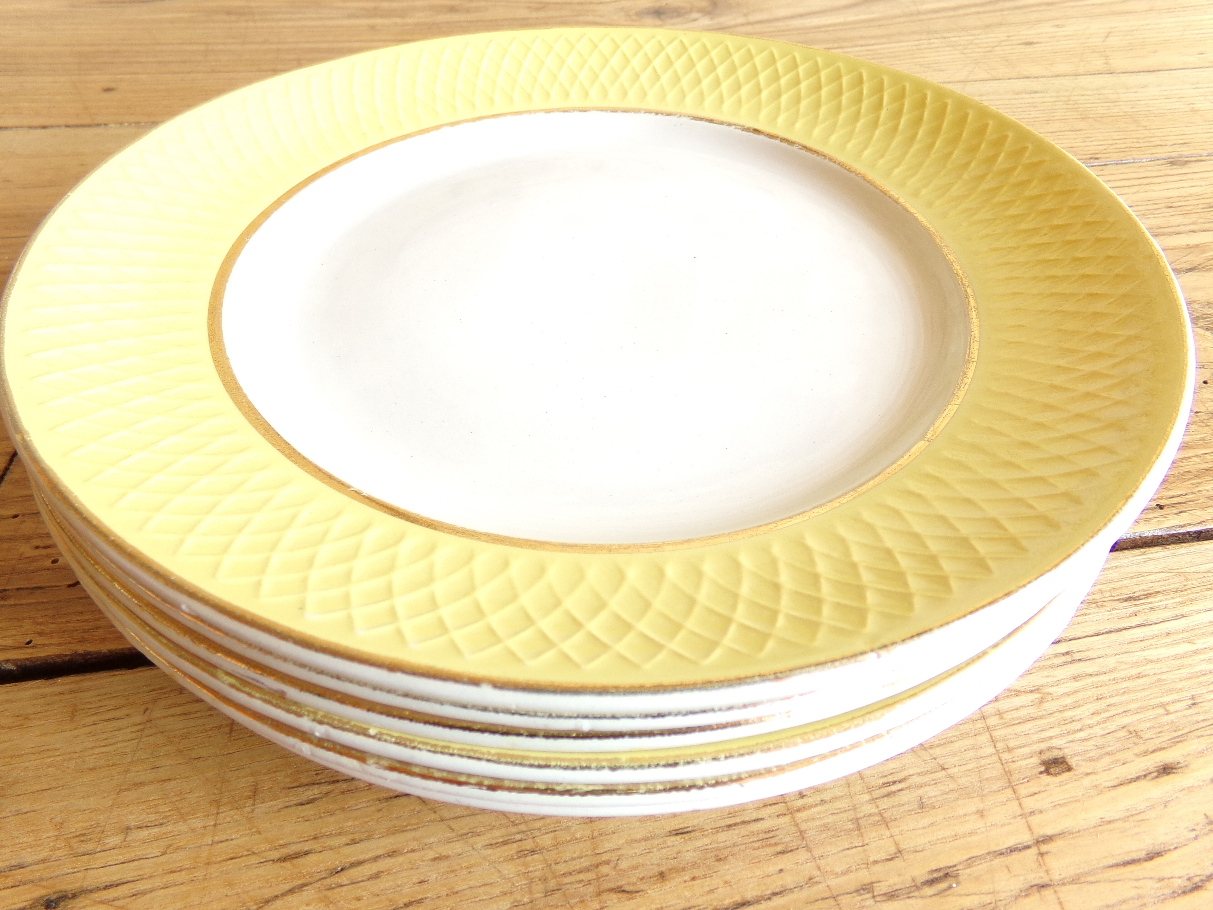 6 flat earthenware plates - Orchies - Moulin des Loups