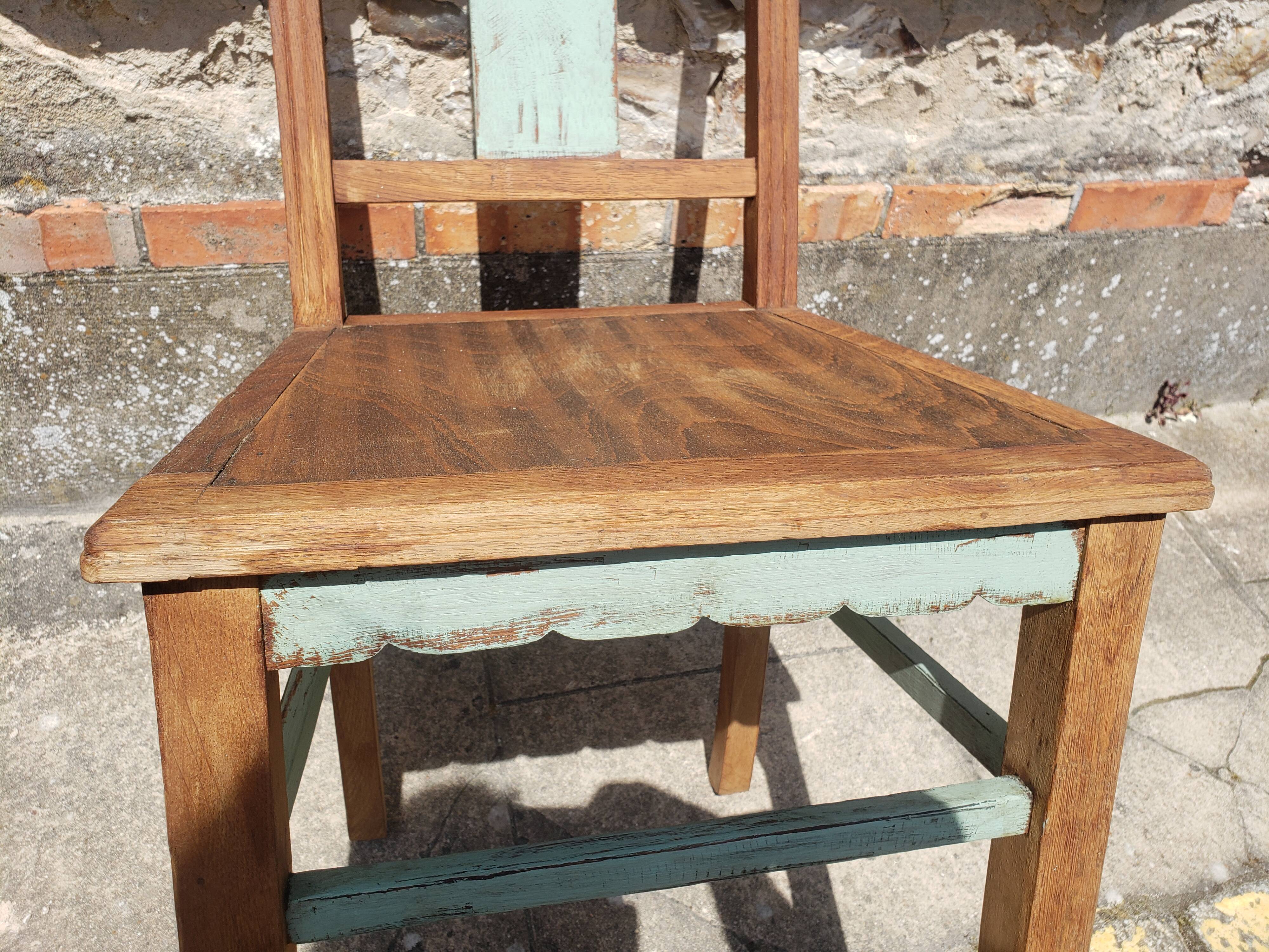 Table and chairs art deco wood and pastel