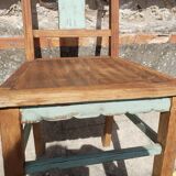 Table and chairs art deco wood and pastel