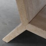 Sculptural geometric rectangular travertine coffee, Italy 1960s