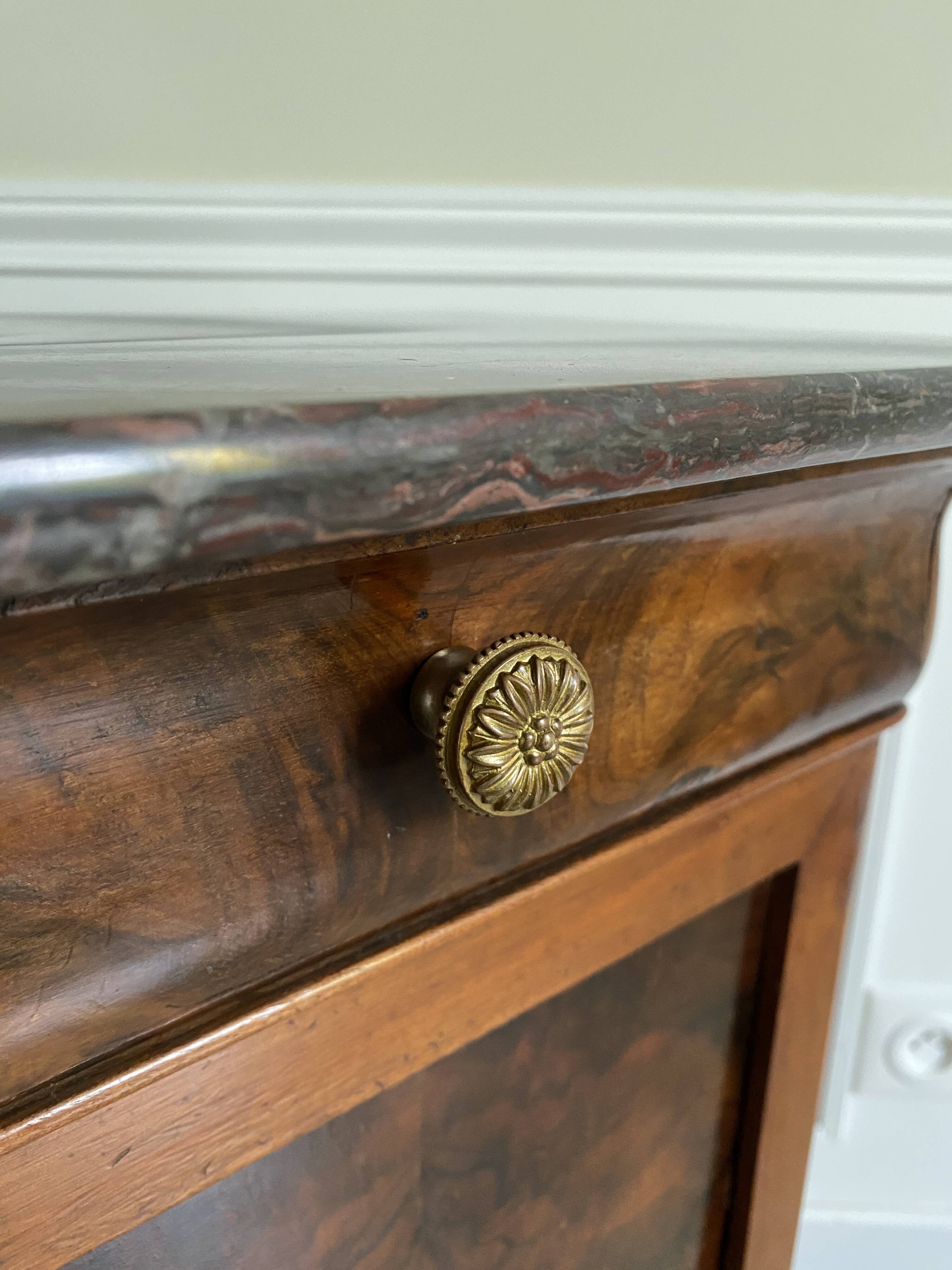 Bedside table / nightstand / column / Somno / Vintage mahogany stand