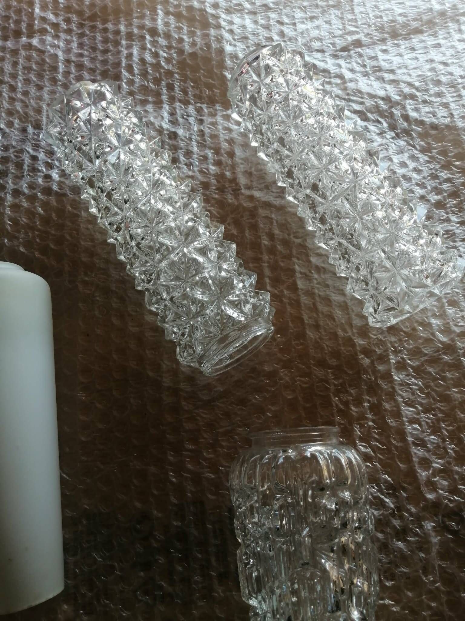 Set of 7 vintage glass tulip lampshades