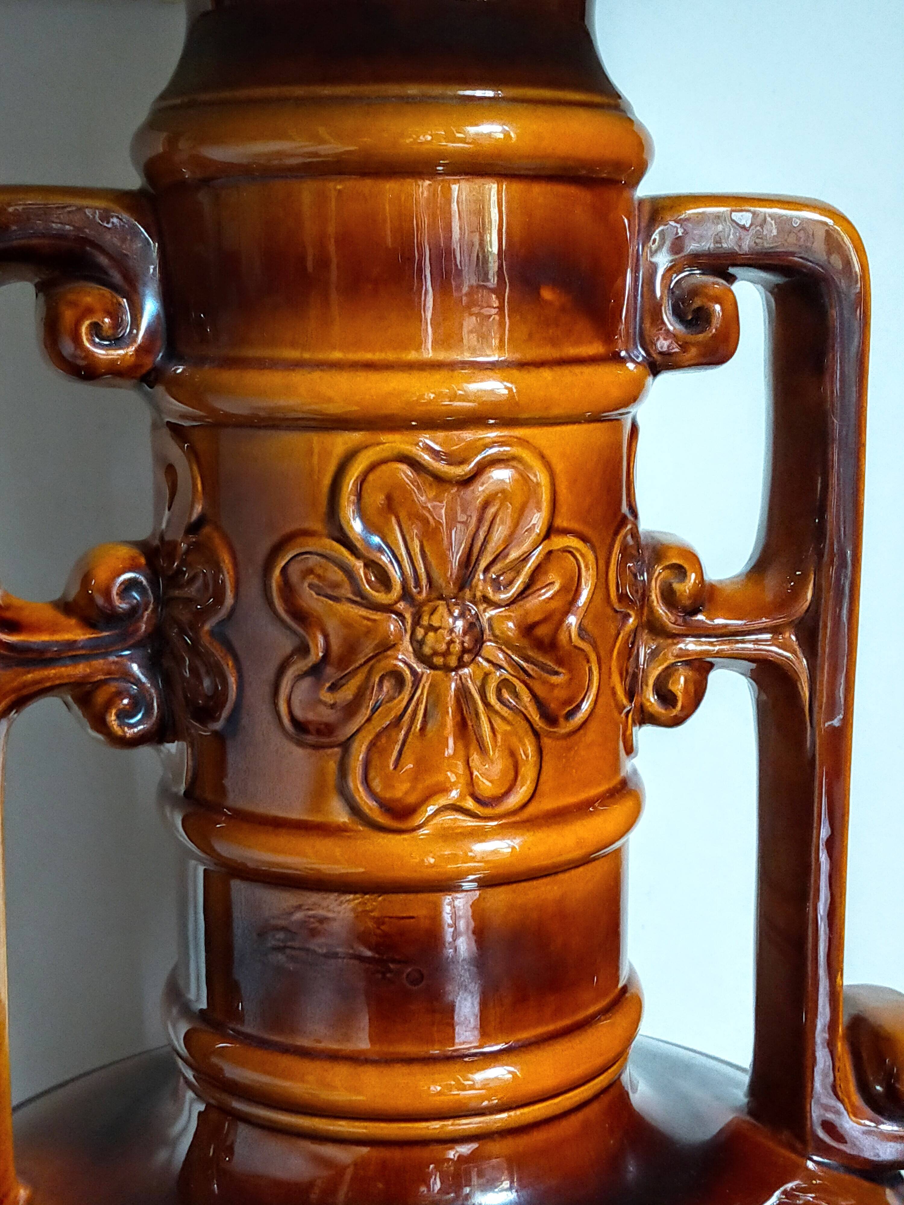 West germany ceramic floor lamp 70s