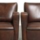 Sturdy set of vintage sheepskin armchairs with a nice English design