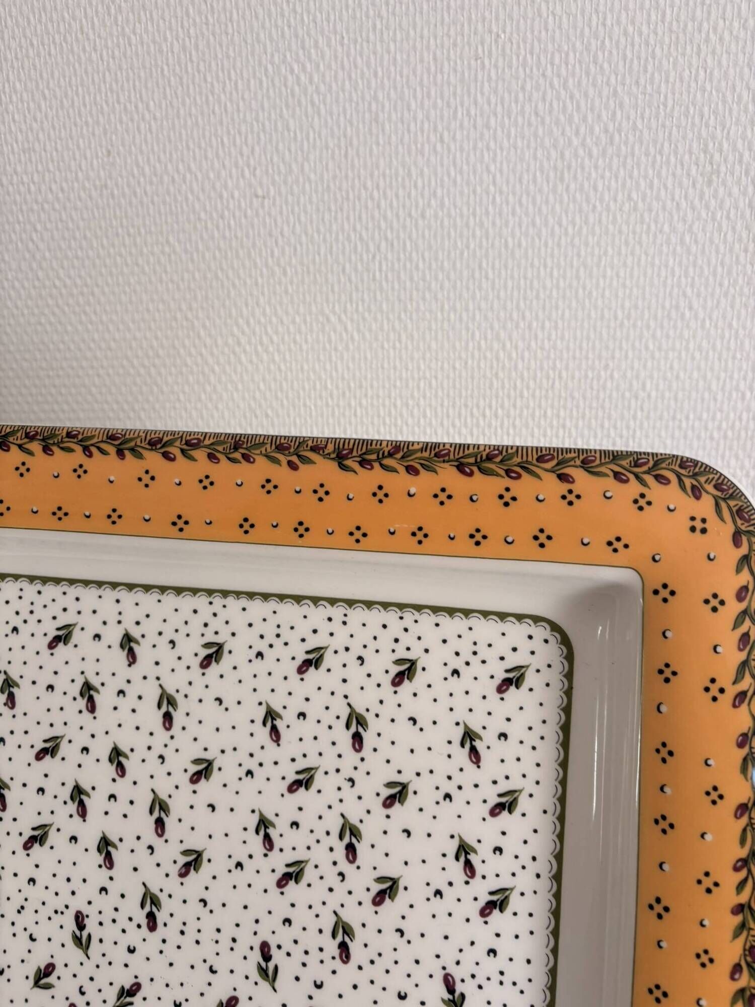 Large Square Plate Geneviève Lethu Mado Floral Decor 37x37cm