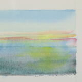 Watercolor Dunes and Sea by Lieven Florizoone Signed and Dated 1982