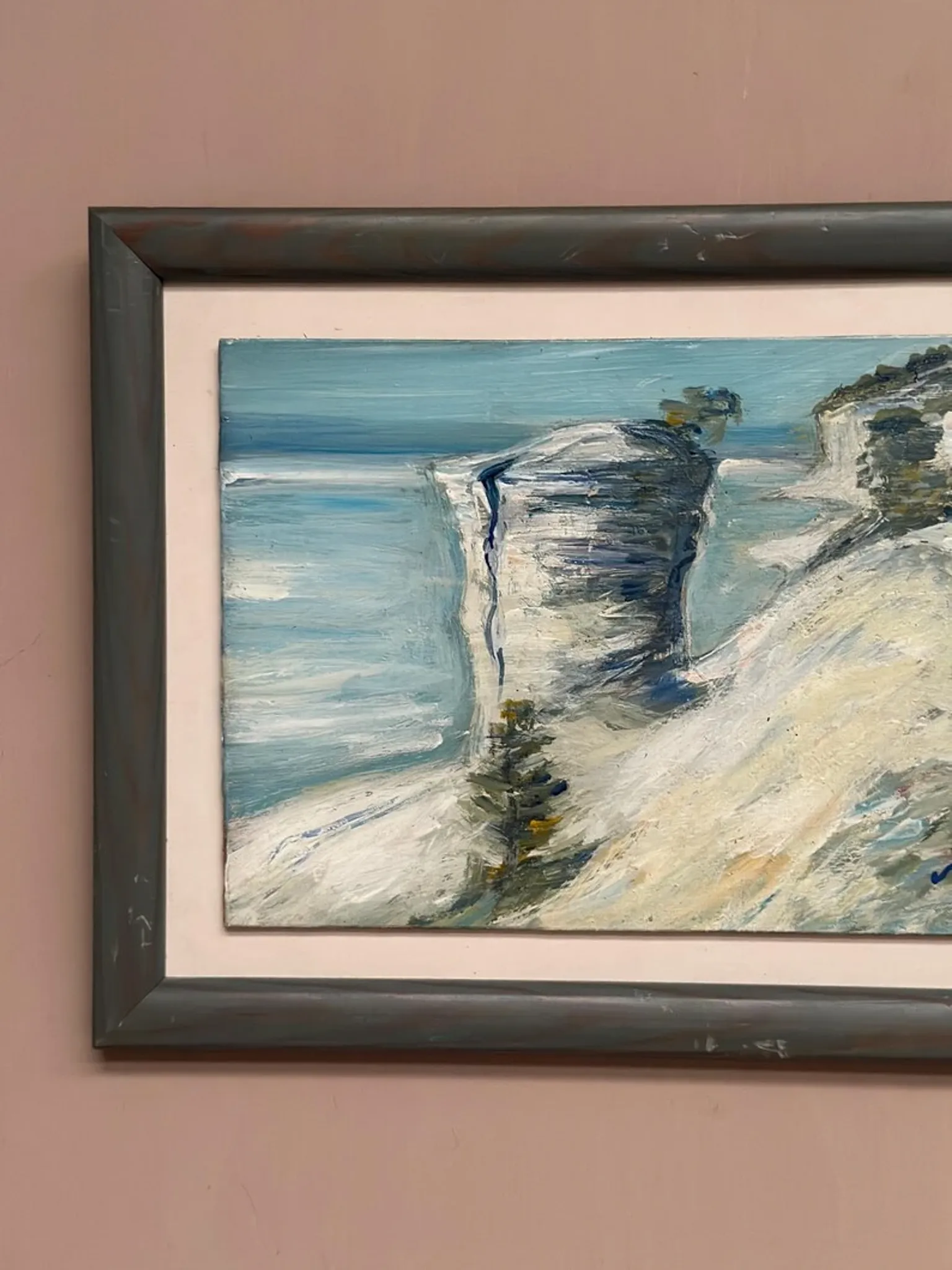 Original Swedish Oil on Panel – “Beach” by Soren Viberg – Vintage & Framed – 32 × 23 cm (12.5" × 9")