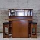 Vintage 70s/80s bar cabinet with stools