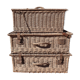 3 panières, old Wicker suitcases