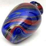 Postmodern multicolored Murano glass vase by Ottavio Missoni. Italy 1980s