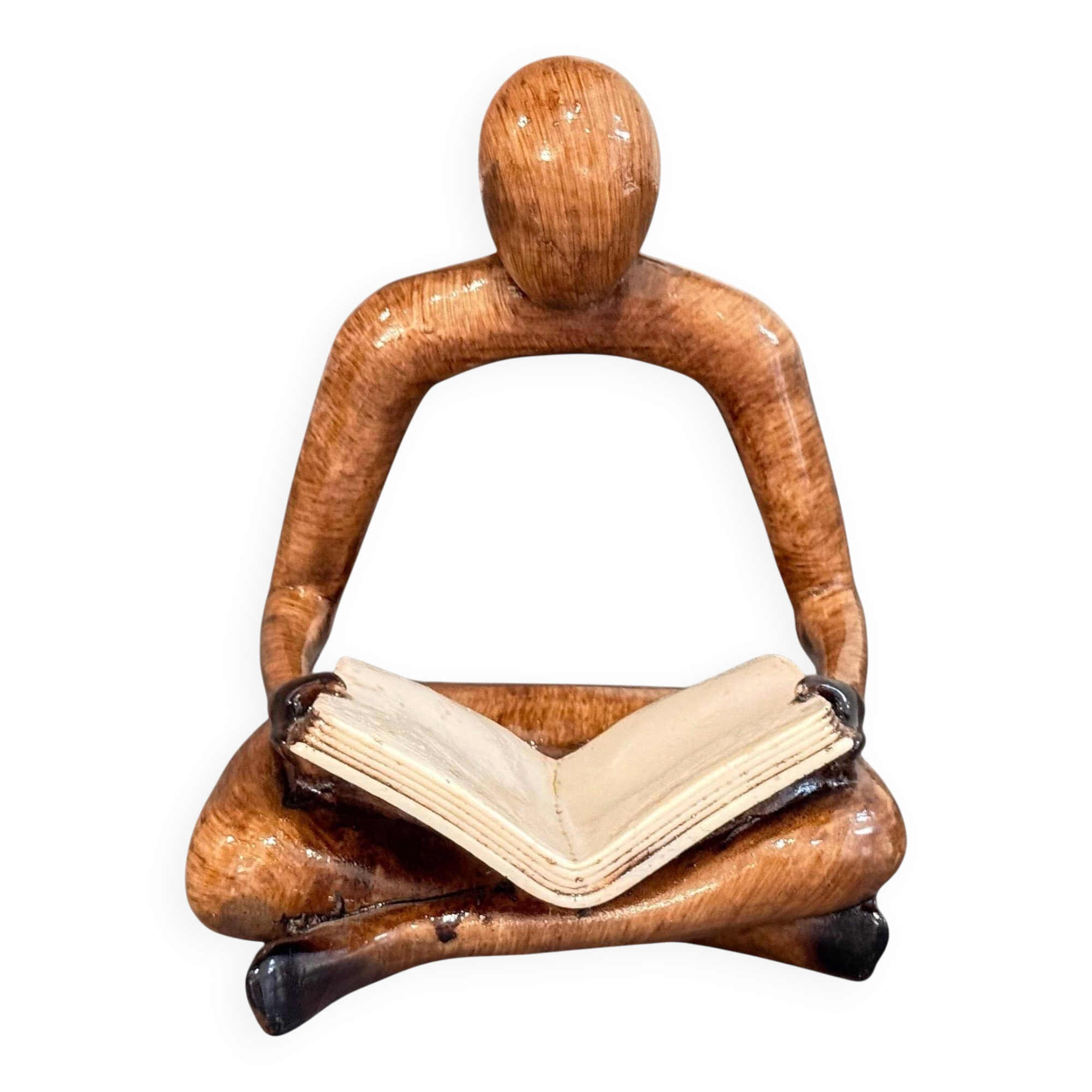 Carving Wooden Sculptures Book End, Decorative Figurine of Book Holder
