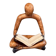 Carving Wooden Sculptures Book End, Decorative Figurine of Book Holder