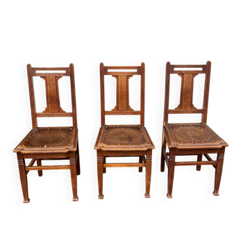 3 chaises art déco Luterma Estonie 1950