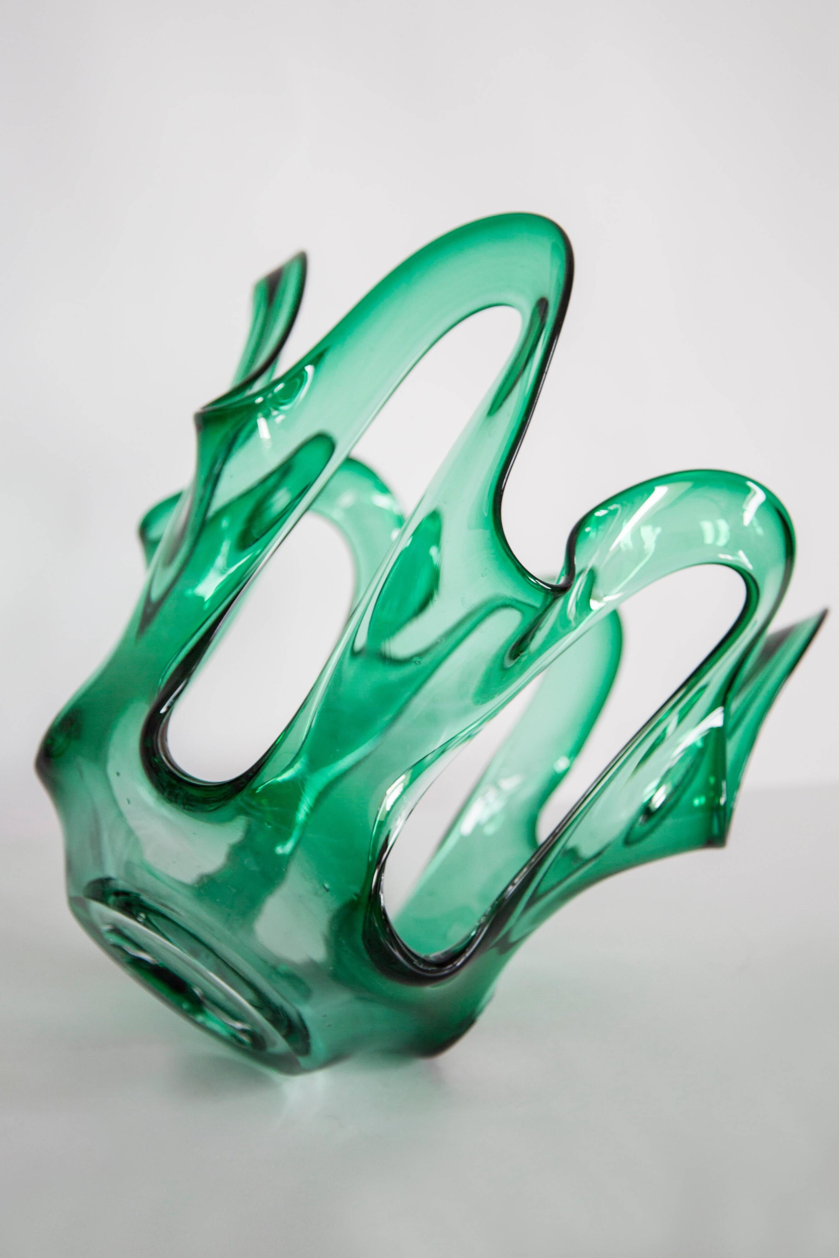 "Scarf" Vase Artisan Large Vintage Mid-Century Glass Vase
