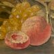1930s french oil painting on wood, still life with fruits and vegetables
