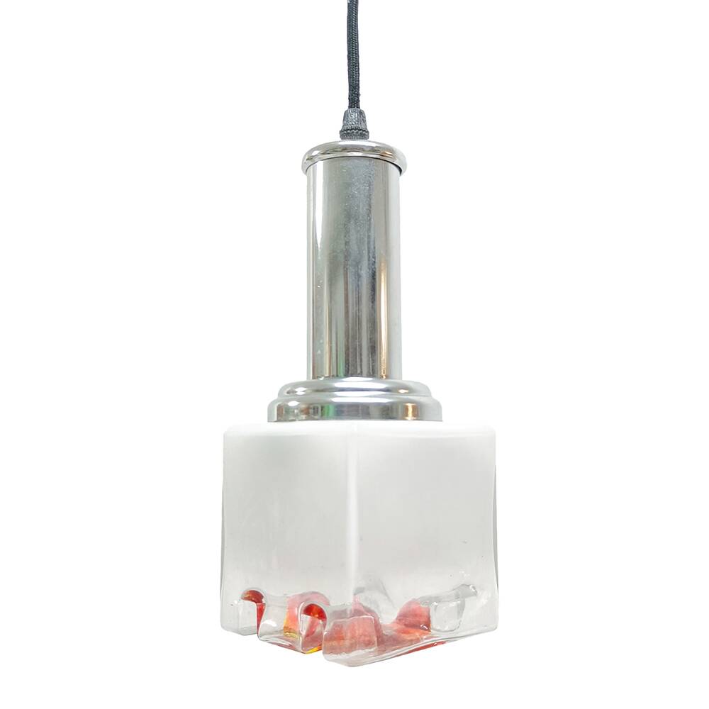 Murano Glass Cube Pendant Lamp, Italy, 1970s