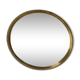 Miroir doré rond ancien, 33 cm