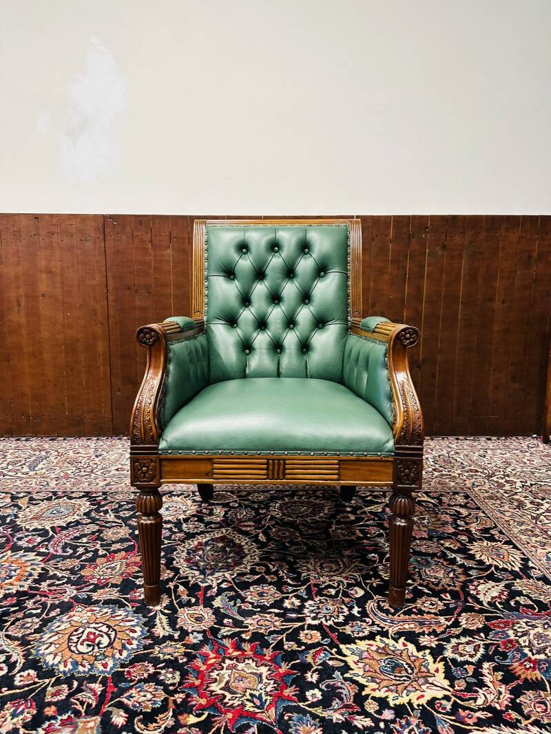 English Chesterfield Office Chair desk chair green
