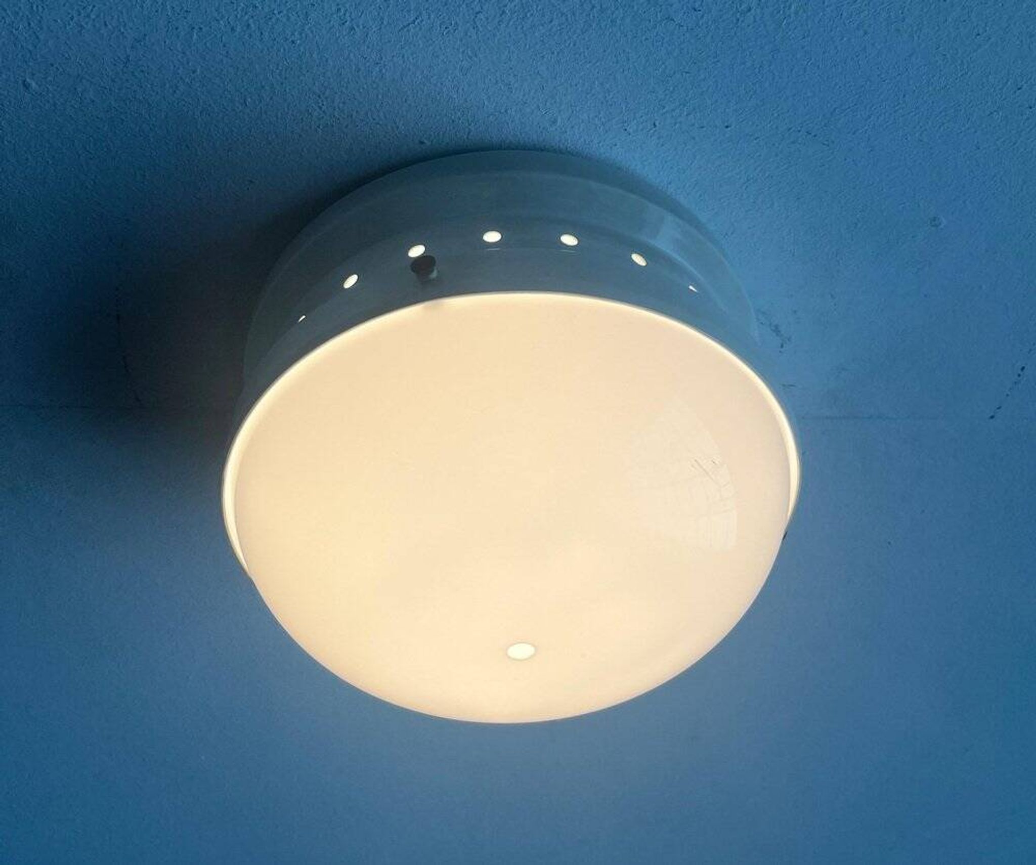 Mid-century Italian space age ceiling lamp by Gianemilio, Pietro and Anna Monti for Kartell, 1950s.