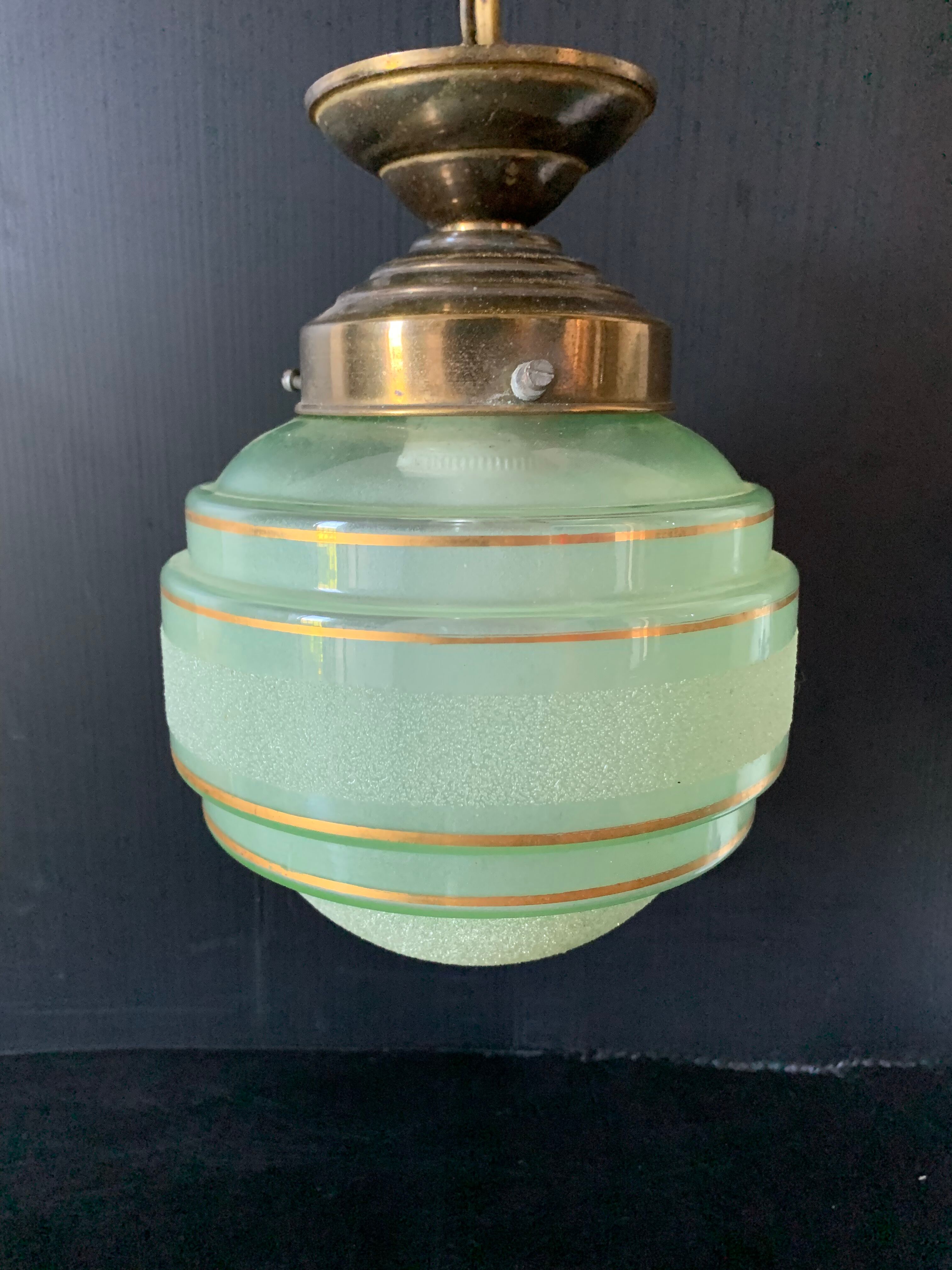 Vintage glass pendant lamp