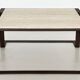 Italian mid-century travertine marble coffee table and metal base, 1970