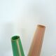 1950s floor lamp with pink and green shade and gold-coloured legs