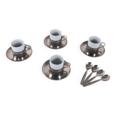 Set of espresso cups, Italian design, 1980s, made in Italy