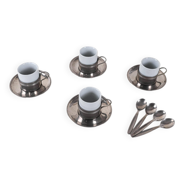 Ensemble de tasses à espresso, design italien, années 1980, fabriqué en Italie.